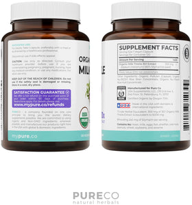 PURE CO chardon-marie 300mg capsules avec des herbes