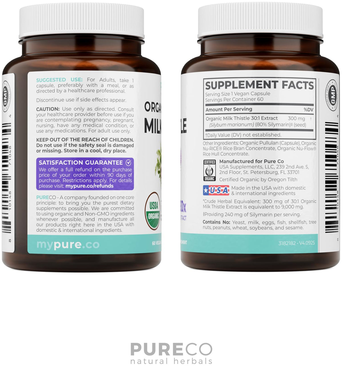 PURE CO Chardon-Marie 300mg sur fond blanc