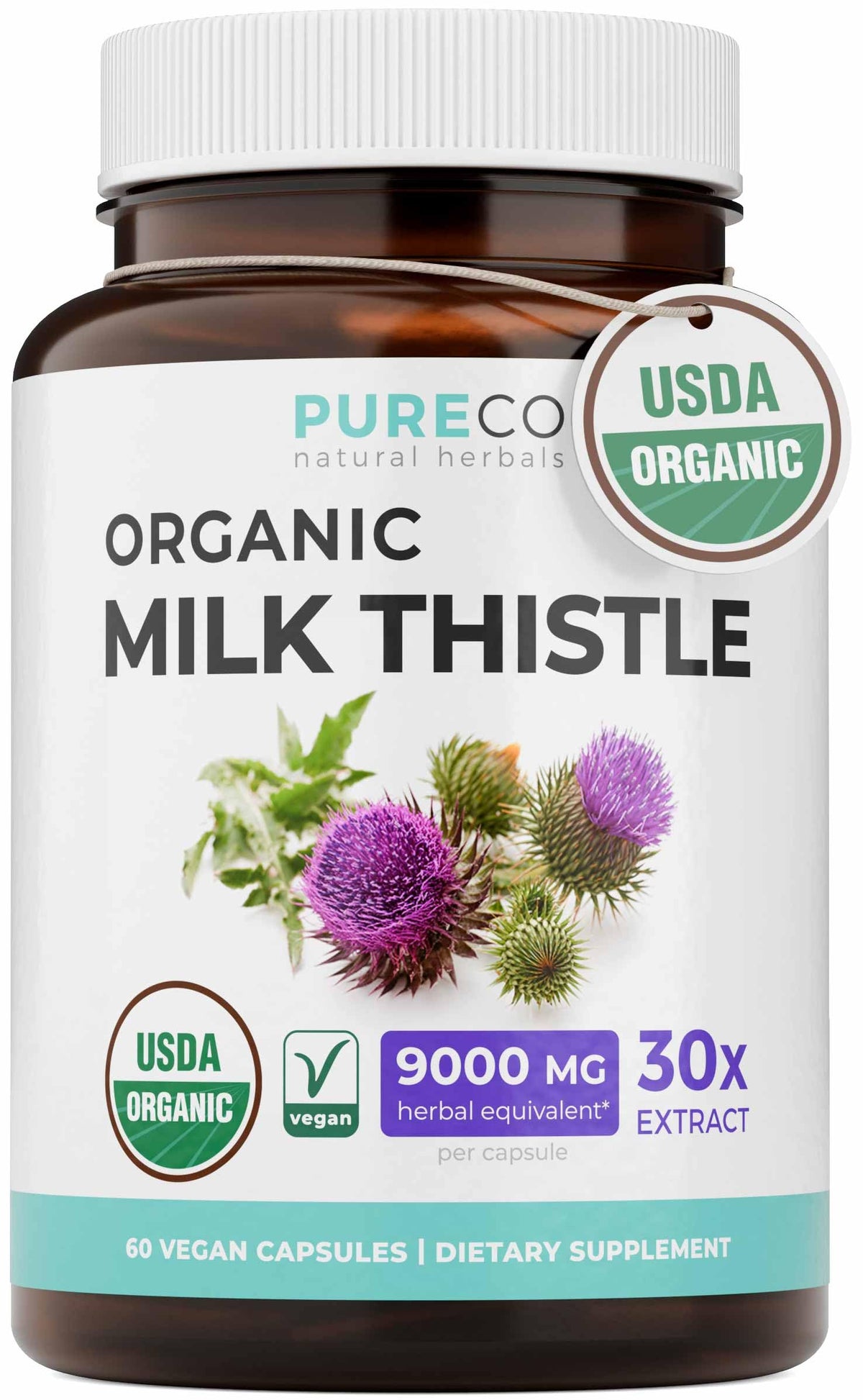 PURE CO Complément Alimentaire Chardon-Marie 300mg - Vue de face