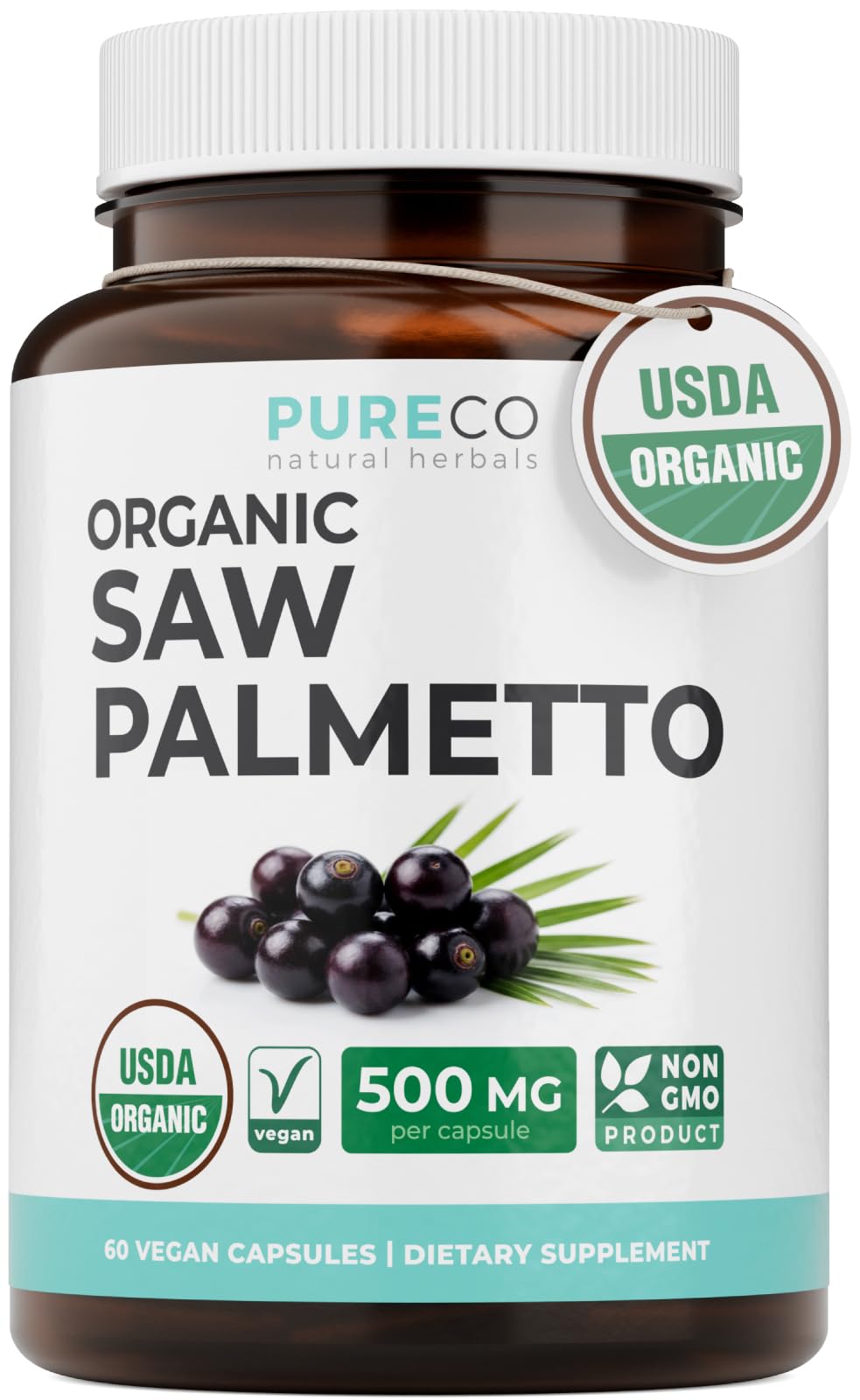 PURE CO Complément Alimentaire Saw Palmetto Bio 82g avant