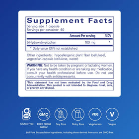 Pure Encapsulations 5-HTP 100 mg 60 capsules arrière