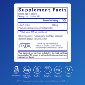 Pure Encapsulations 7-Keto DHEA 100 mg 60 Capsules - vue arrière
