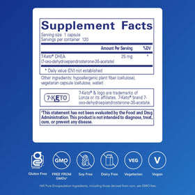 Pure Encapsulations 7-Keto DHEA 25 mg capsule bottle side view