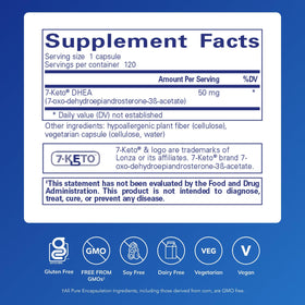 Pure Encapsulations 7-Keto DHEA 50 mg packaging side view