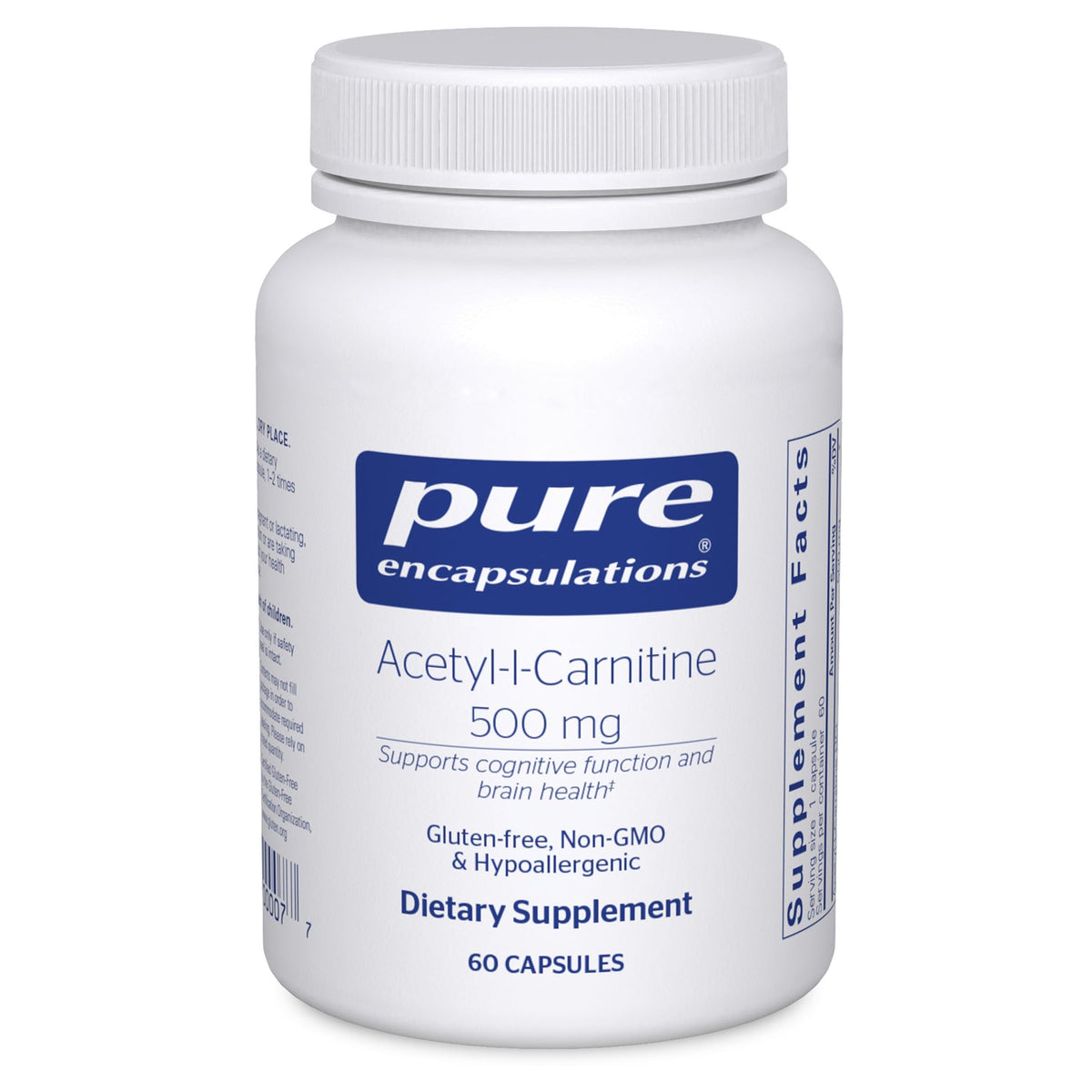 Pure Encapsulations Acetyl-L-Carnitine 500 mg 60 Capsules front view