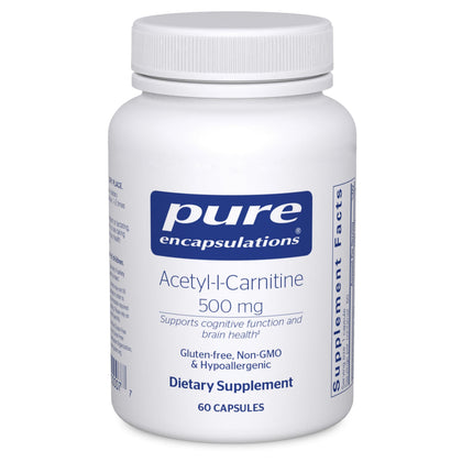 Pure Encapsulations Acetyl-L-Carnitine 500 mg 60 Capsules front view