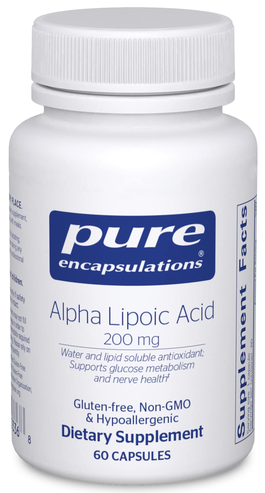 Pure Encapsulations Acide Alpha Lipoïque 200 mg capsule front view