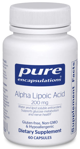 Pure Encapsulations Acide Alpha Lipoïque 200 mg capsule front view