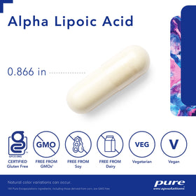 Pure Encapsulations Acide Alpha Lipoïque 200 mg packaging side view