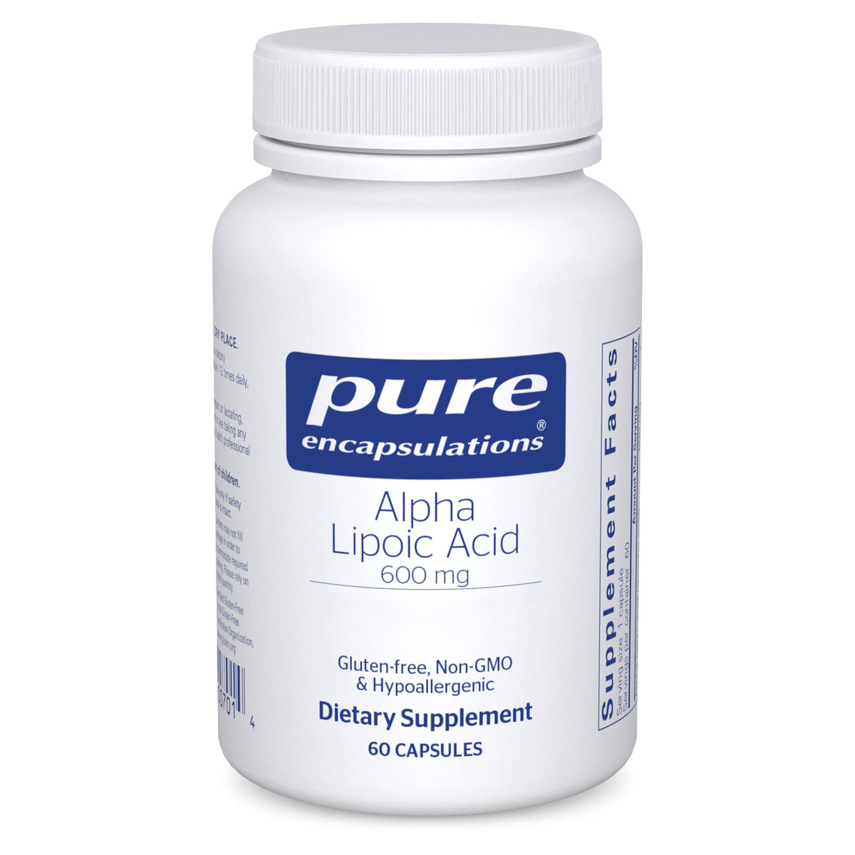 Pure Encapsulations Acide Alpha Lipoïque 600 mg 60 Capsules devant
