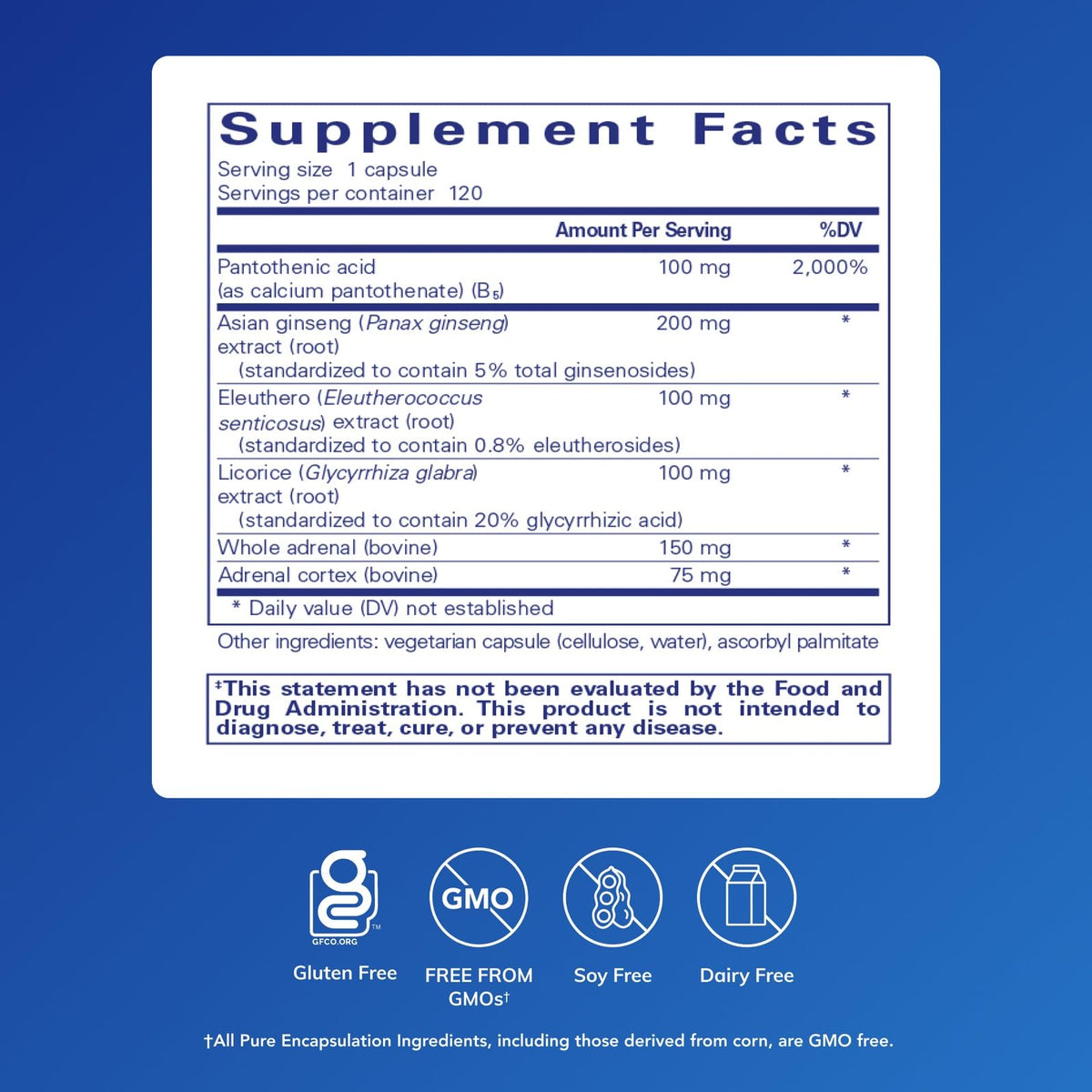 Pure Encapsulations ADR Formula 120 Capsules - vue arrière