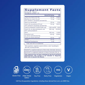 Pure Encapsulations B-Complex 120 capsules, vue arrière de l'emballage