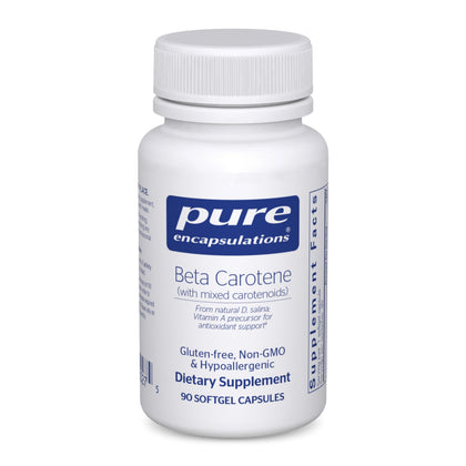 Pure Encapsulations Beta Carotène 90 capsules molles, vue avant