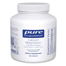Pure Encapsulations Calcium Magnésium 180 capsules, vue avant du produit