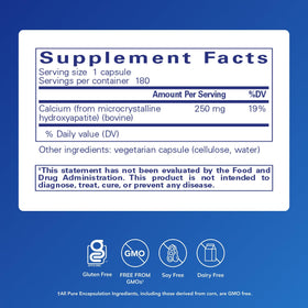 Pure Encapsulations Calcium MCHA 180 capsules vue arrière