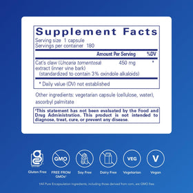Pure Encapsulations Cat's Claw bottle side view
