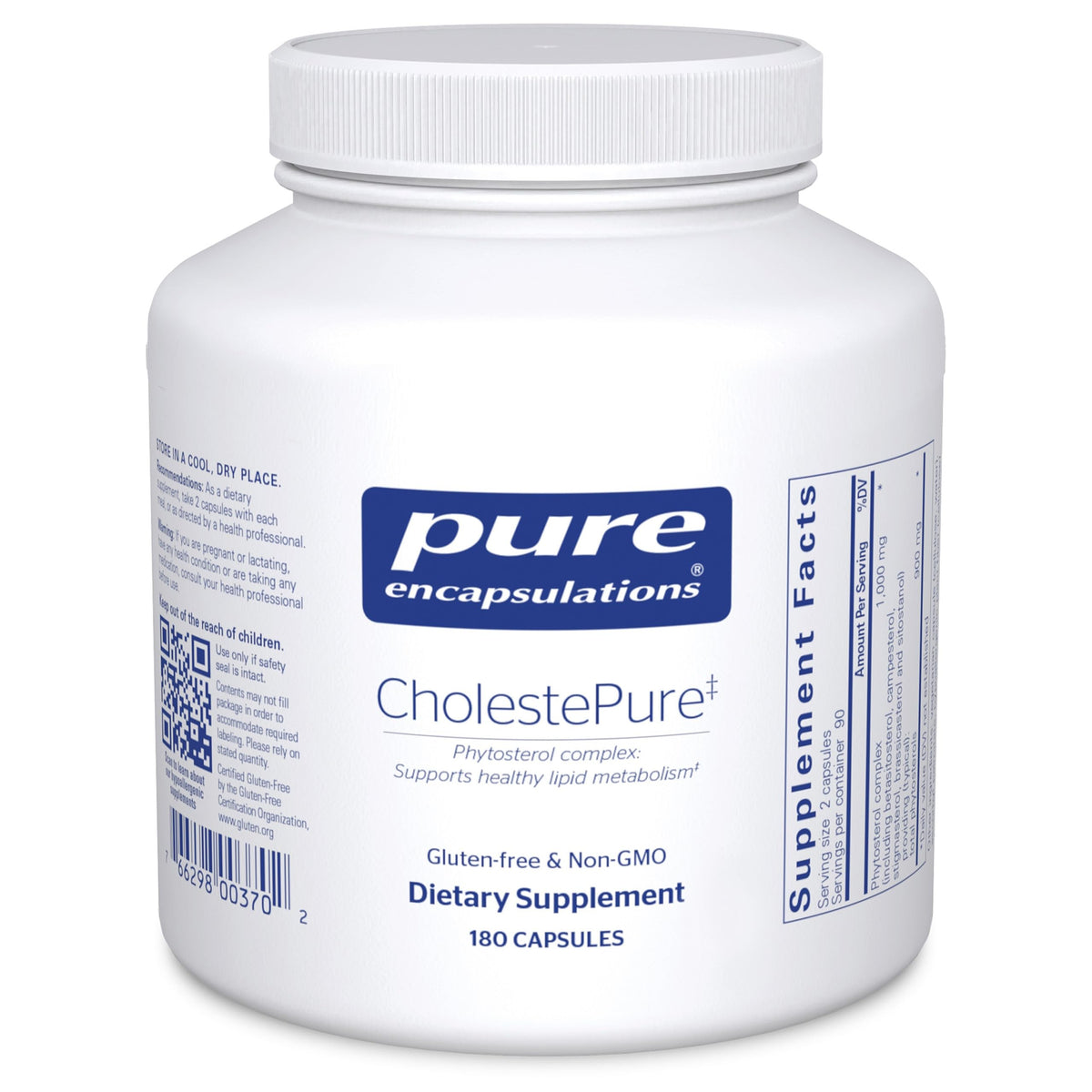 Pure Encapsulations CholestePure 180 capsules vue de face