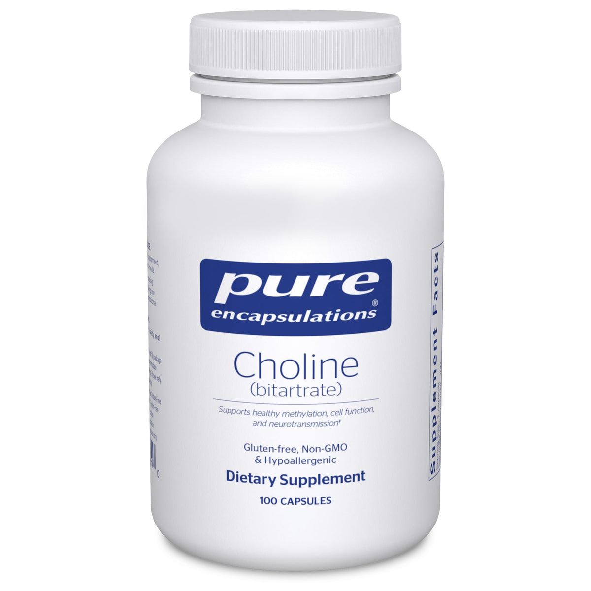 Pure Encapsulations Choline Bitartrate 275mg capsule front view