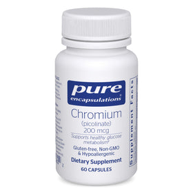 Pure Encapsulations Chromium Picolinate 200 mcg 60 capsules front view