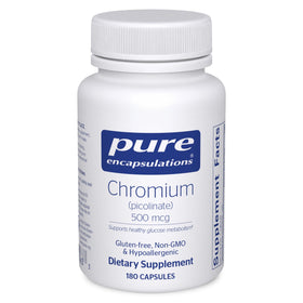 Pure Encapsulations Chromium Picolinate 500 mcg 180 Capsules vue avant