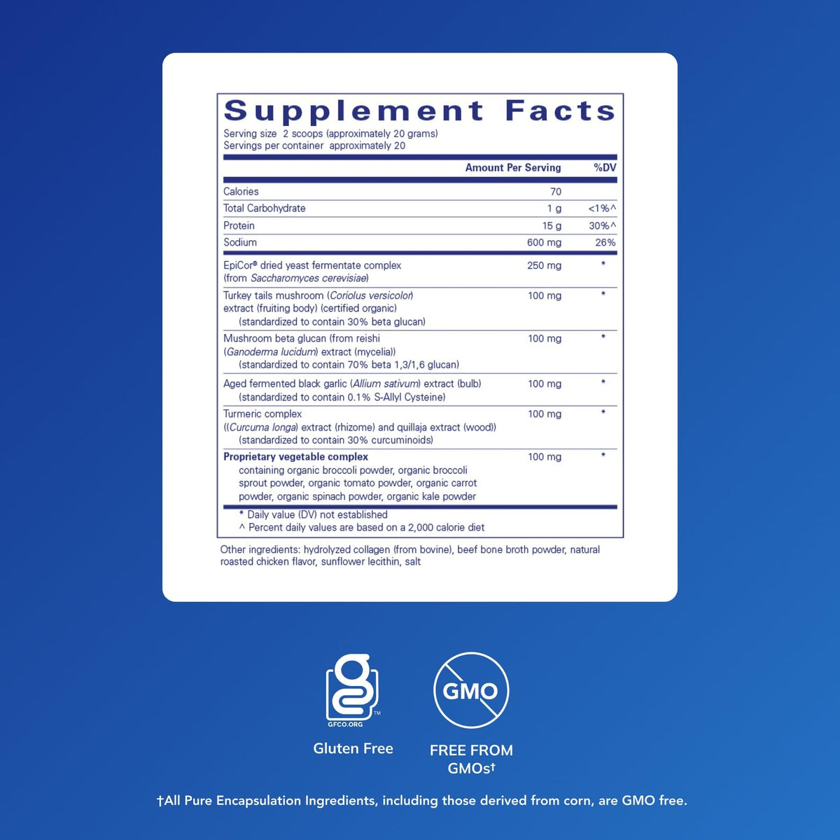 Pure Encapsulations Collagène PureDefense 481g emballage