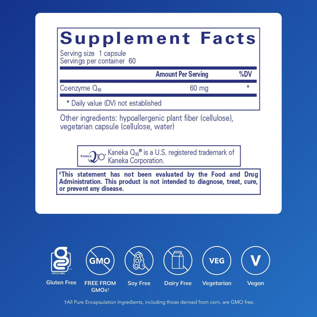 Pure Encapsulations CoQ10 60 mg capsules side view