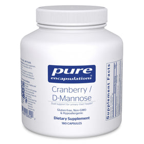 Pure Encapsulations Cranberry D-Mannose 180 capsules vue de face