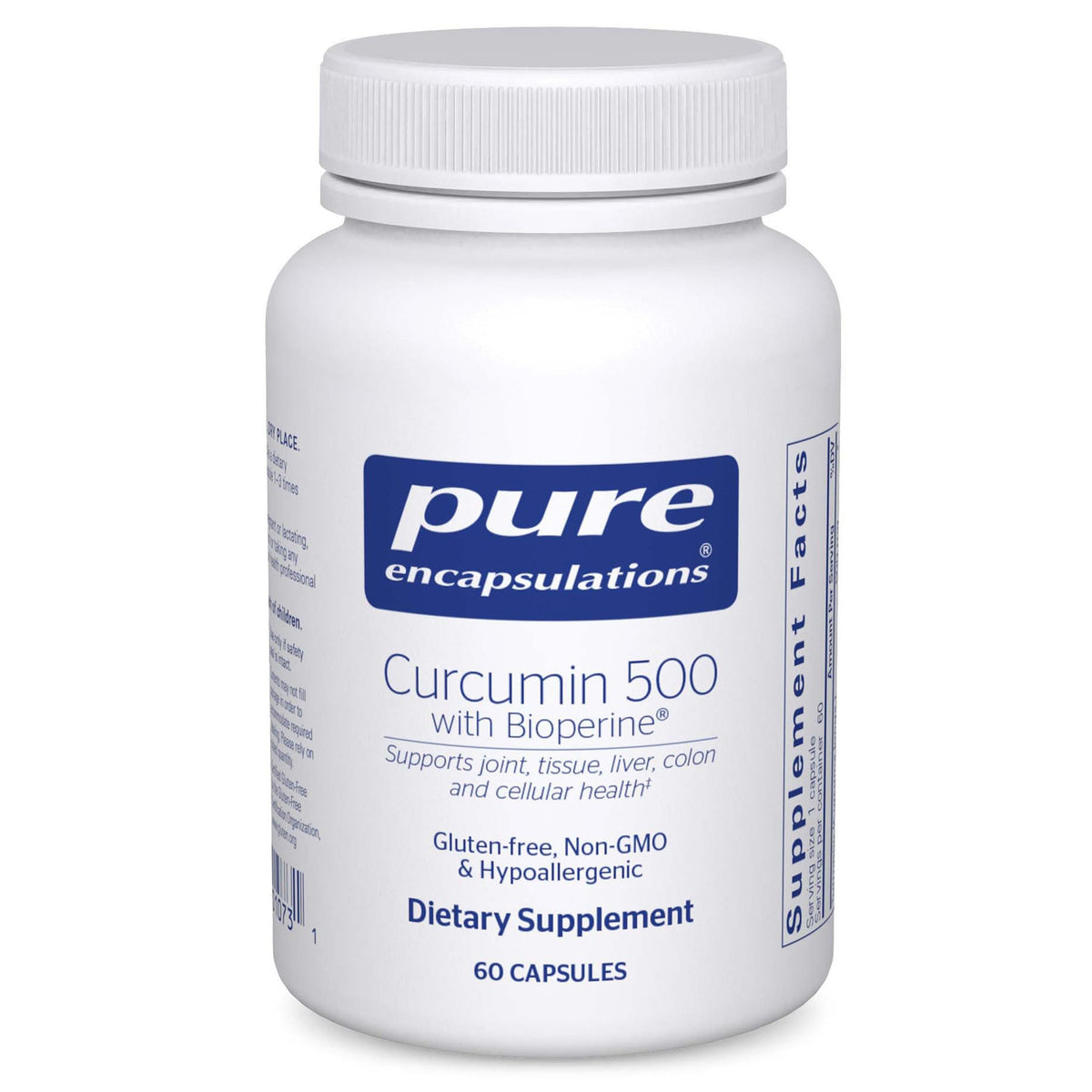 Pure Encapsulations Curcumin 500 avec Bioperine, vue avant
