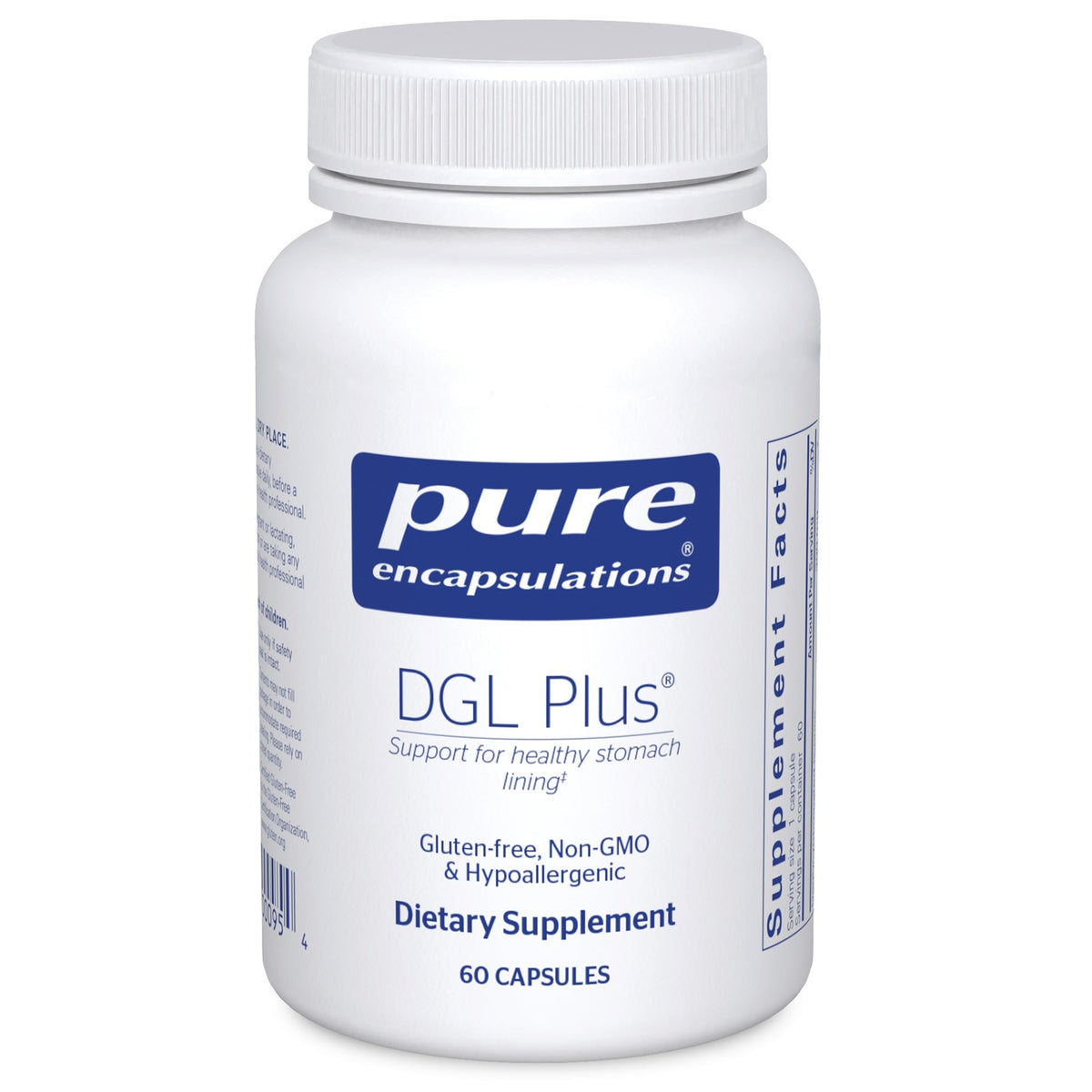 Pure Encapsulations DGL Plus 60 capsules vue avant