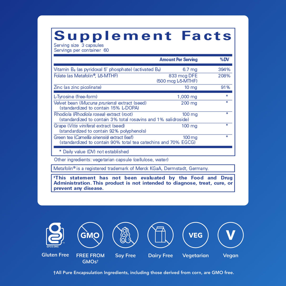 Pure Encapsulations DopaPlus 180 Capsules emballage