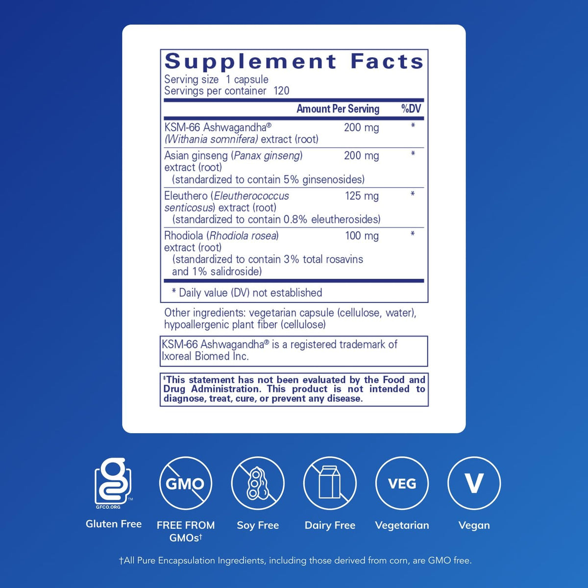 Pure Encapsulations Energy Xtra bottle side view