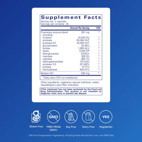 Pure Encapsulations Enzymes Ultra 90 Capsules vue de dos