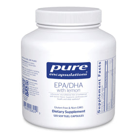Pure Encapsulations EPA/DHA Citron 120 Capsules Molles vue de face