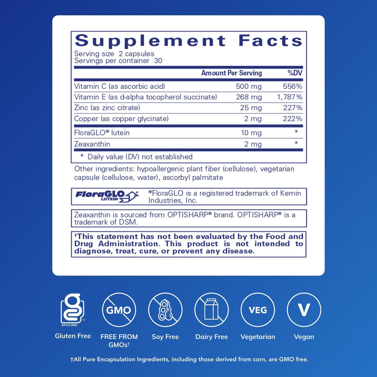 Pure Encapsulations EyeProtect Basics 60 capsules emballage