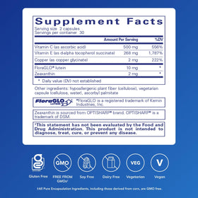 Pure Encapsulations EyeProtect Basics 60 Capsules sans Zinc, vue arrière