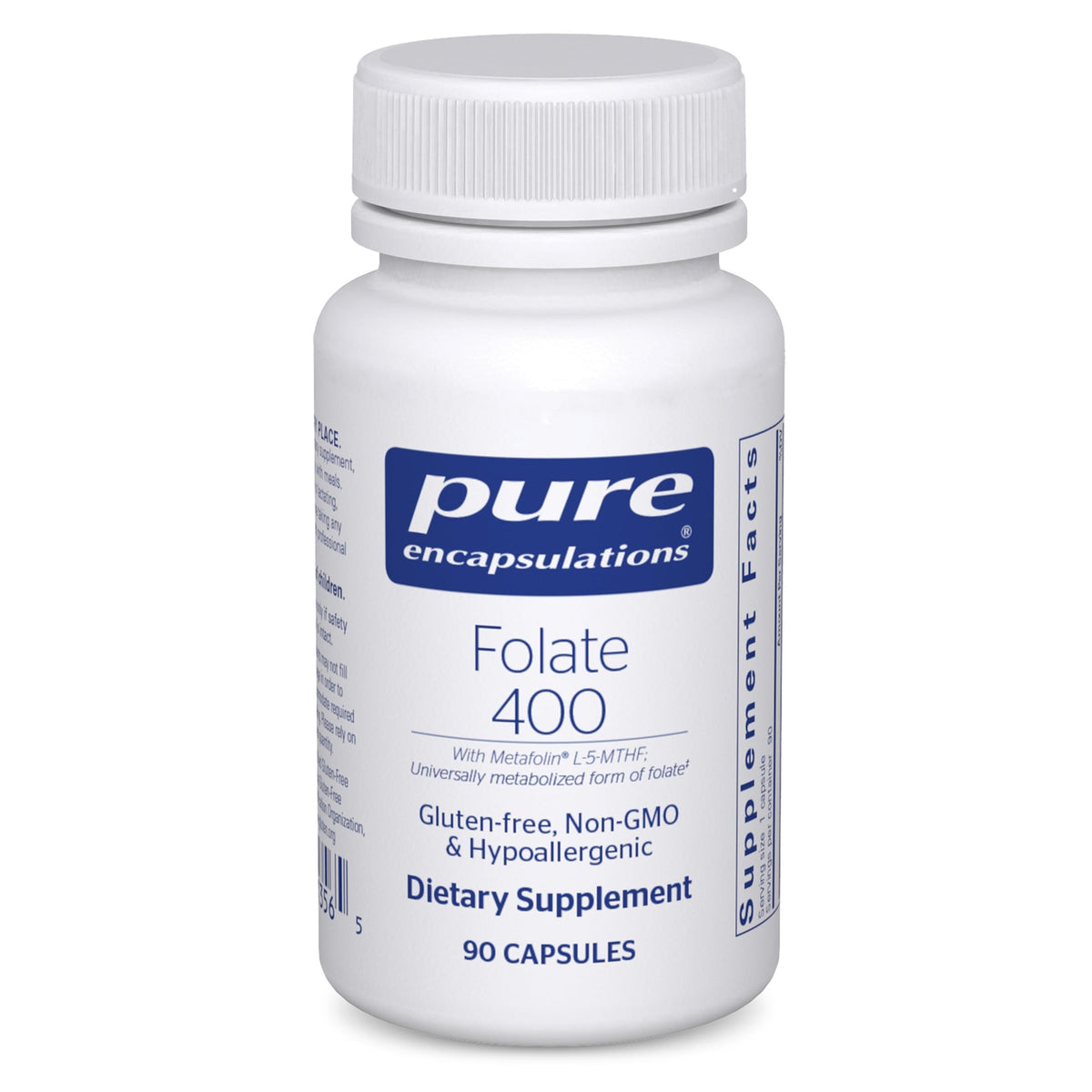 Pure Encapsulations Folate 400 90 capsules, emballage avant