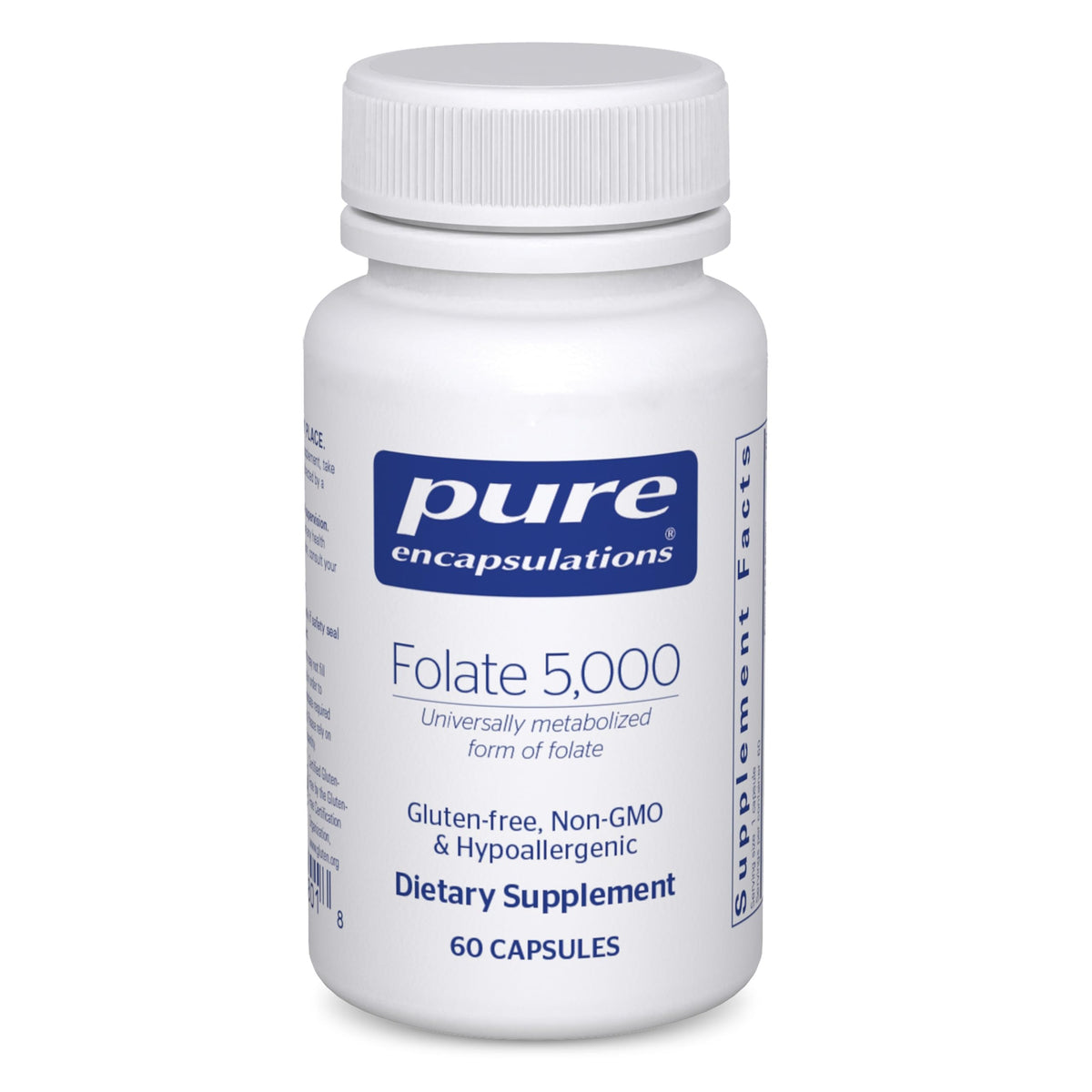 Pure Encapsulations Folate 5 000 60 capsules vue de face