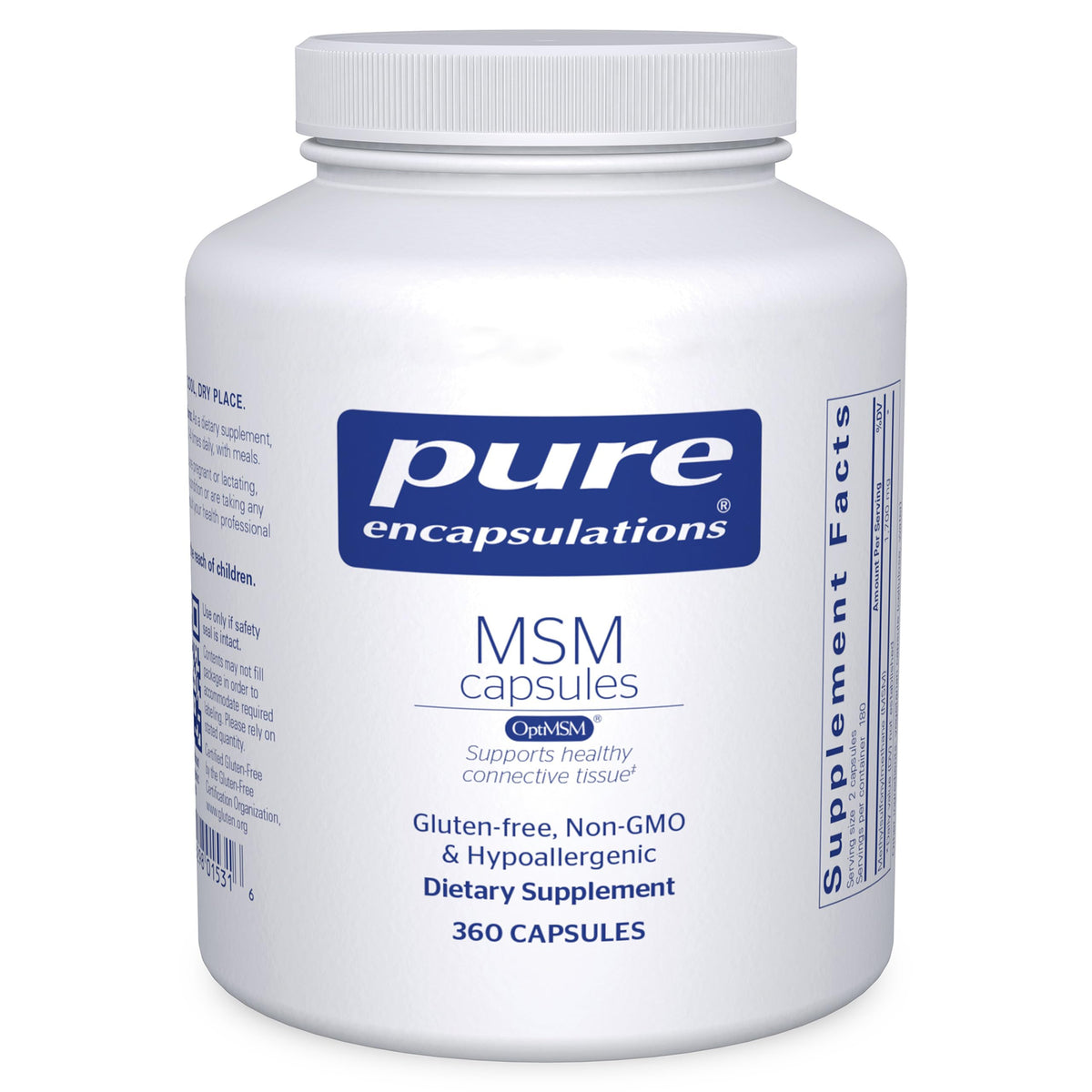 Pure Encapsulations gélules MSM 360 gélules vue de face