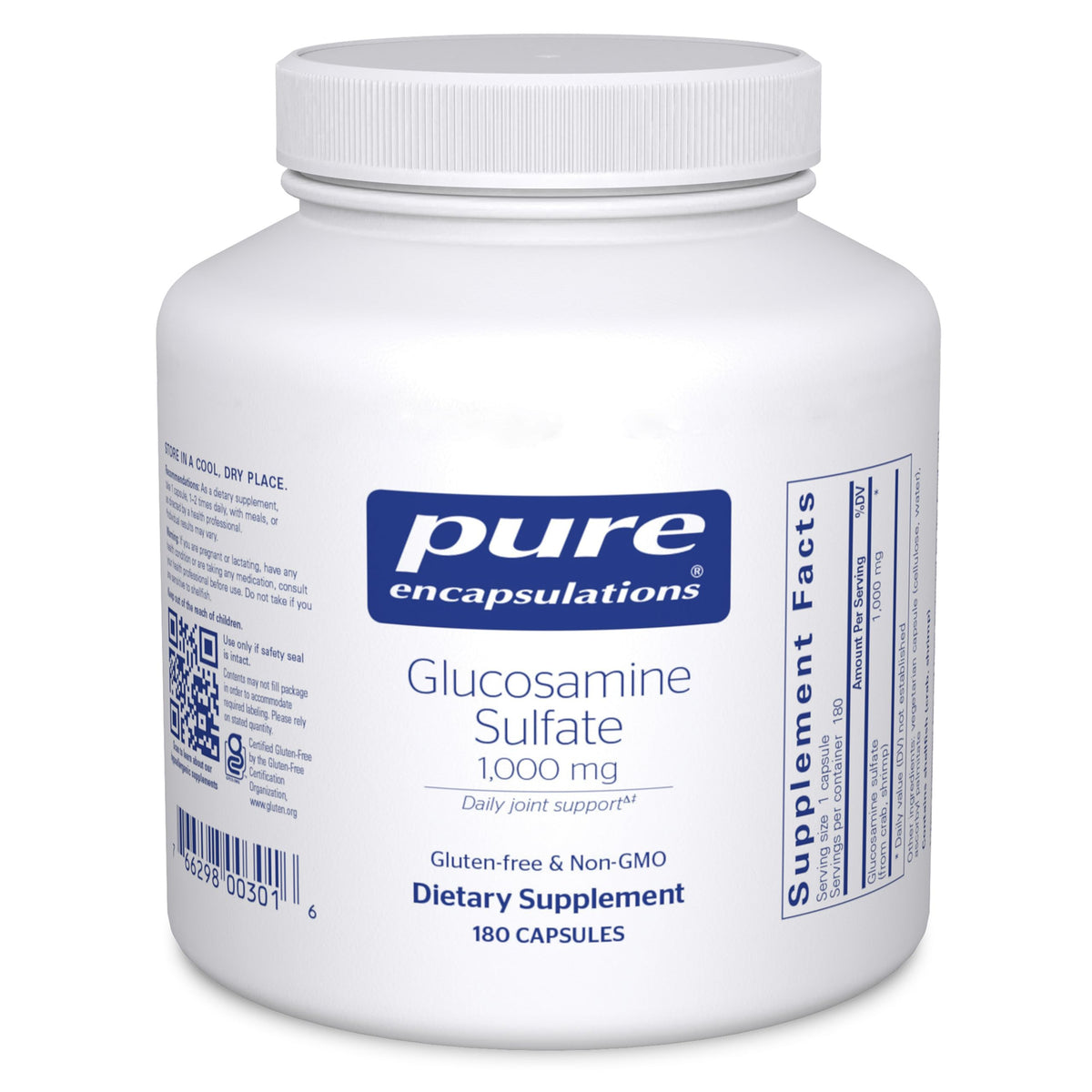 Pure Encapsulations Glucosamine Sulfate 1 000 mg capsules vue de face
