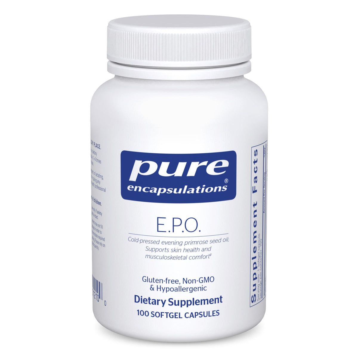 Pure Encapsulations Huile d'Onagre 100 Capsules Molles - vue de face