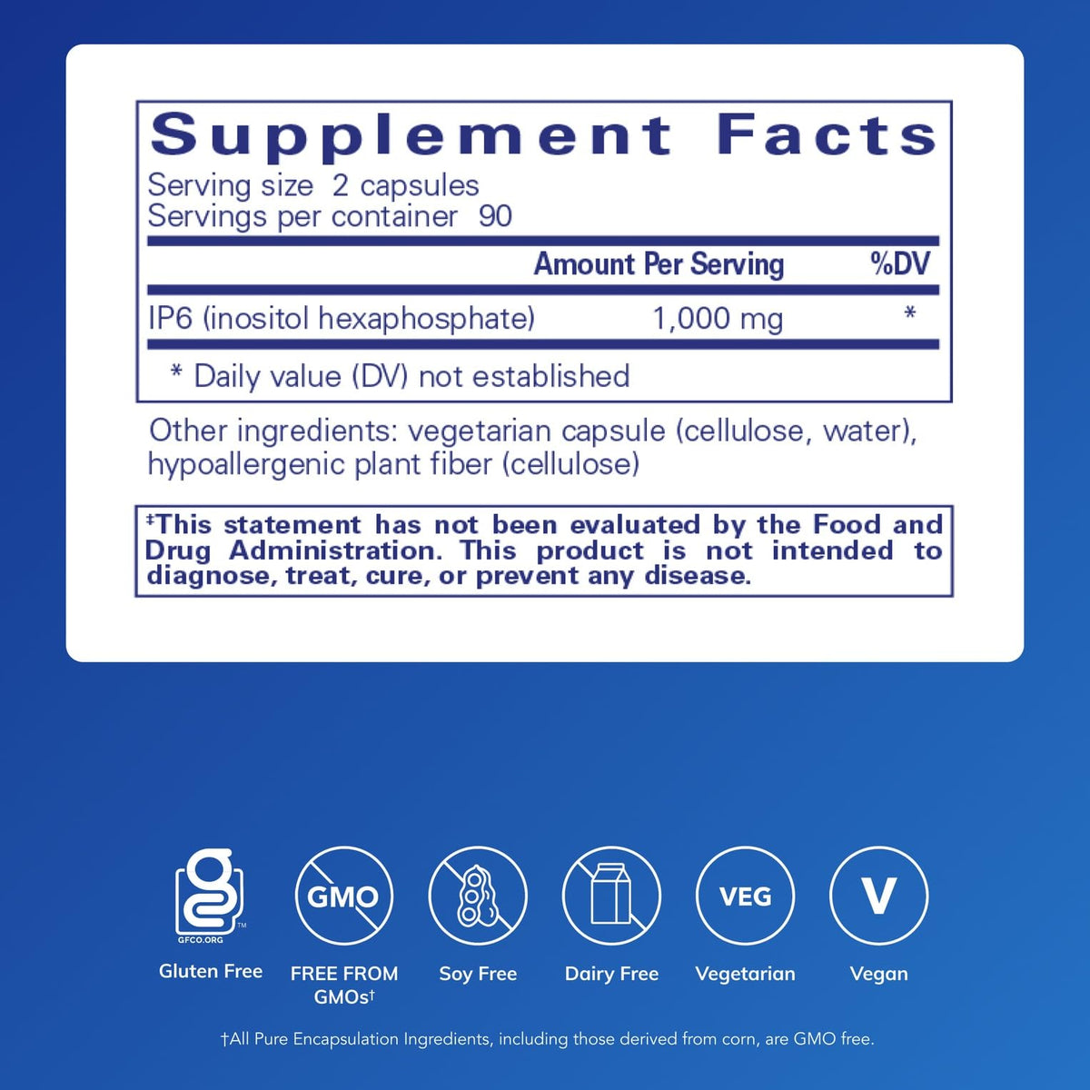 Pure Encapsulations IP6 180 capsules vue arrière