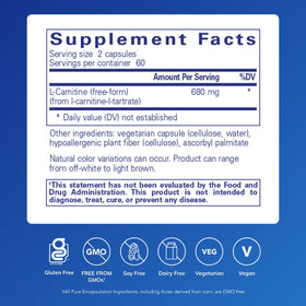 Pure Encapsulations L-Carnitine 120 capsules emballage