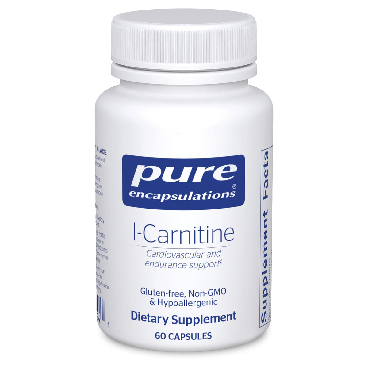 Pure Encapsulations L-Carnitine 60 capsules, vue avant du produit