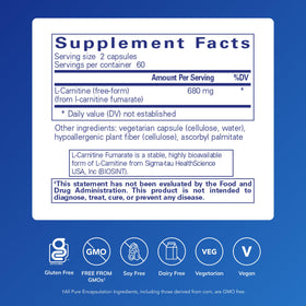 Pure Encapsulations L-Carnitine Fumarate bottle side view