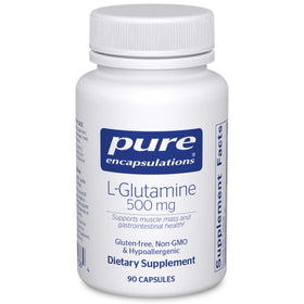 Pure Encapsulations L-Glutamine 500 mg 90 Capsules - vue de l'avant