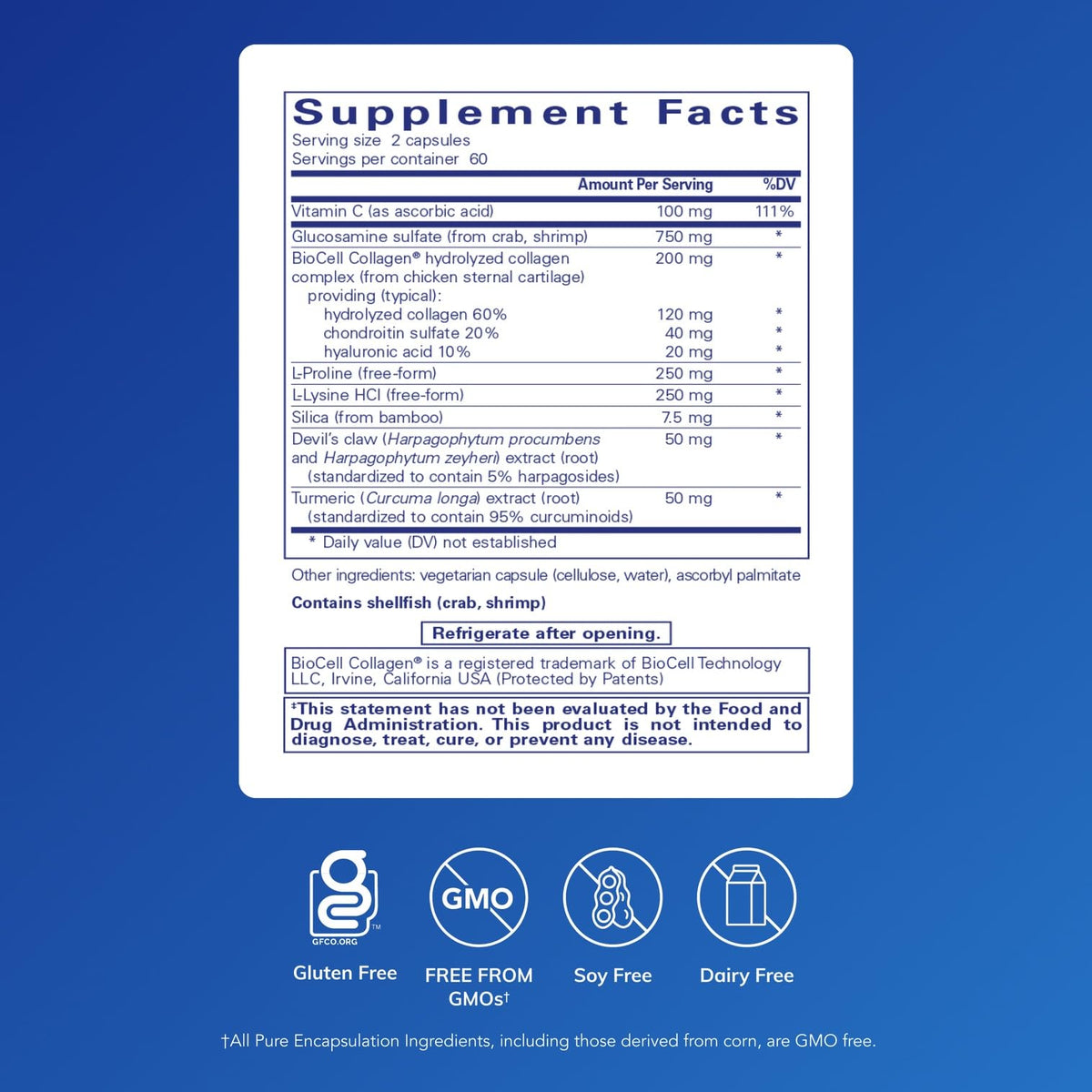 Pure Encapsulations Ligament Restore 120 capsules vue arrière