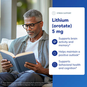 Pure Encapsulations Lithium Orotate 5 mg étiquette avec ingrédients