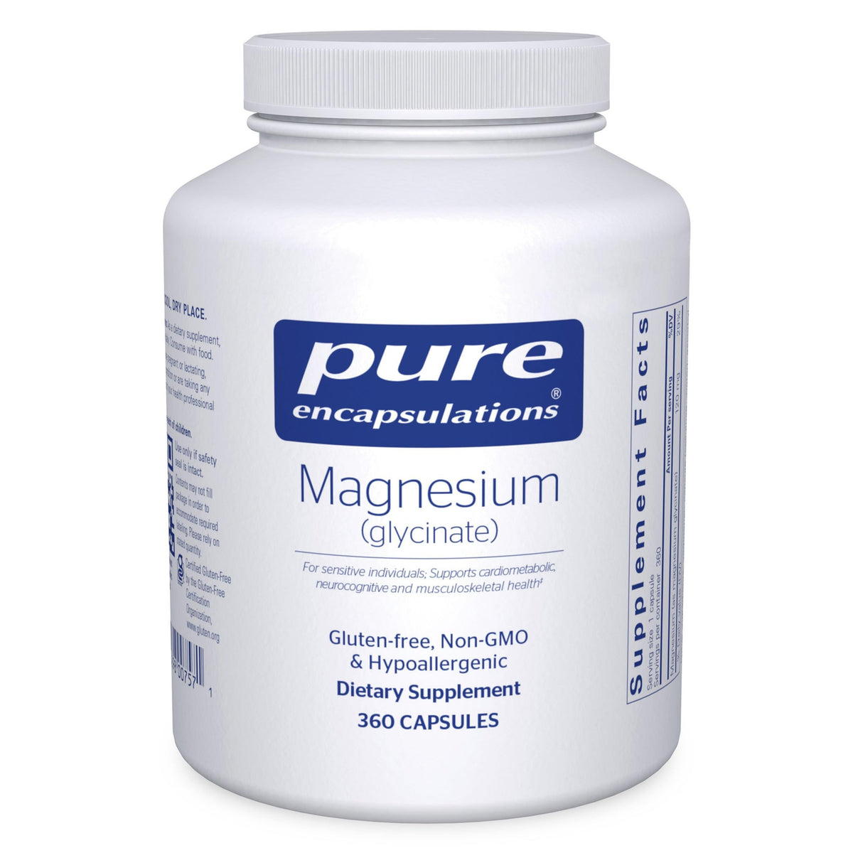 Pure Encapsulations Magnésium Glycinate 360 capsules vue de face