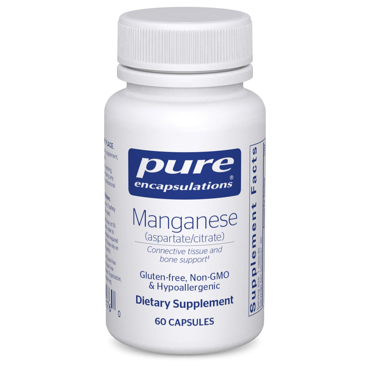 Pure Encapsulations Manganèse 60 capsules vue de face