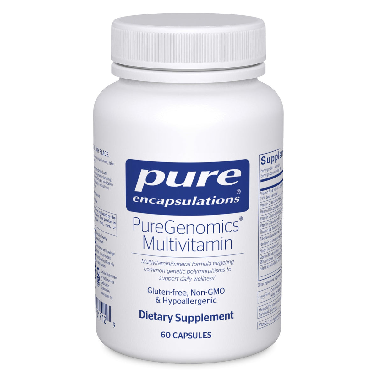 Pure Encapsulations Multivitamine PureGenomics 60 Capsules face avant